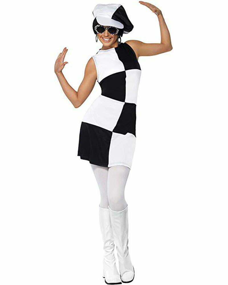 1960s-black-and-white-dress-2 Smiffy's 1960'S Party Girl Adult Costume