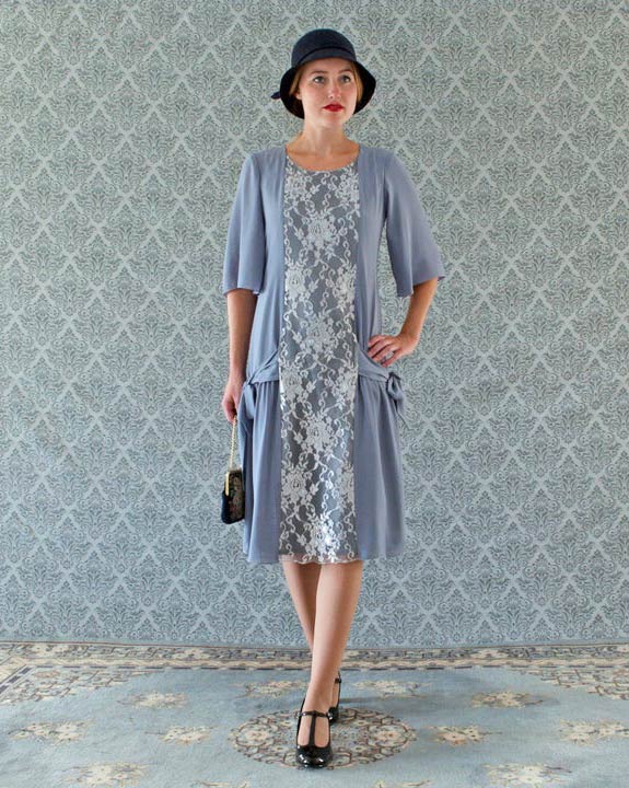 Grey and silver Great Gatsby dress with elbow length sleeves, 1920s dress, flapper dress, Charleston dress, Downton Abbey dress, 20er kleid