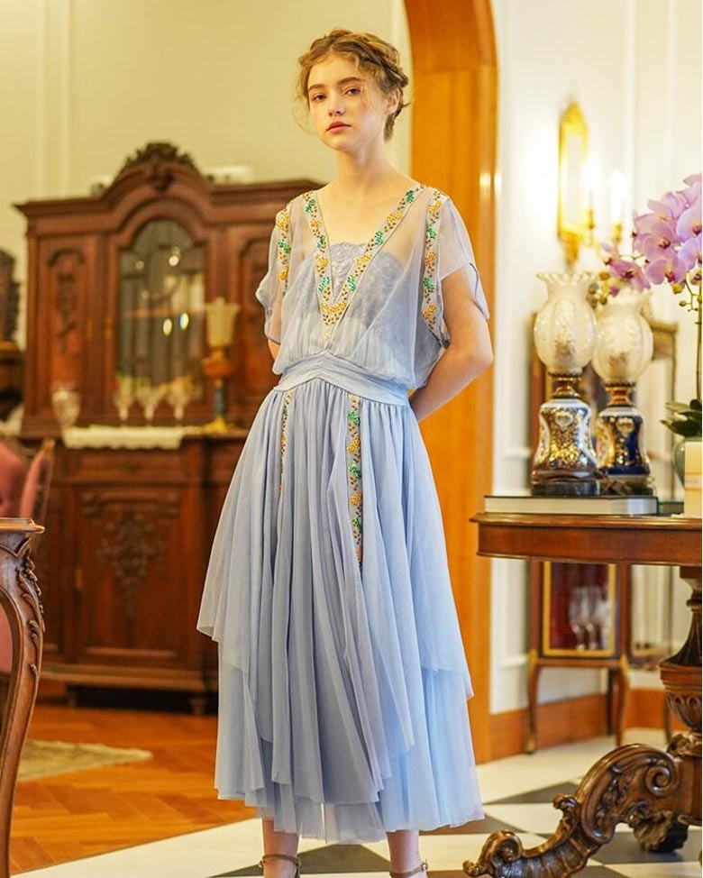 Fairy Vintage Blue Dress