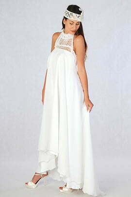 Crochet and Chiffon Wedding Dress