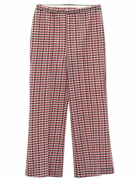 1970's Womens Plaid Flared Pants