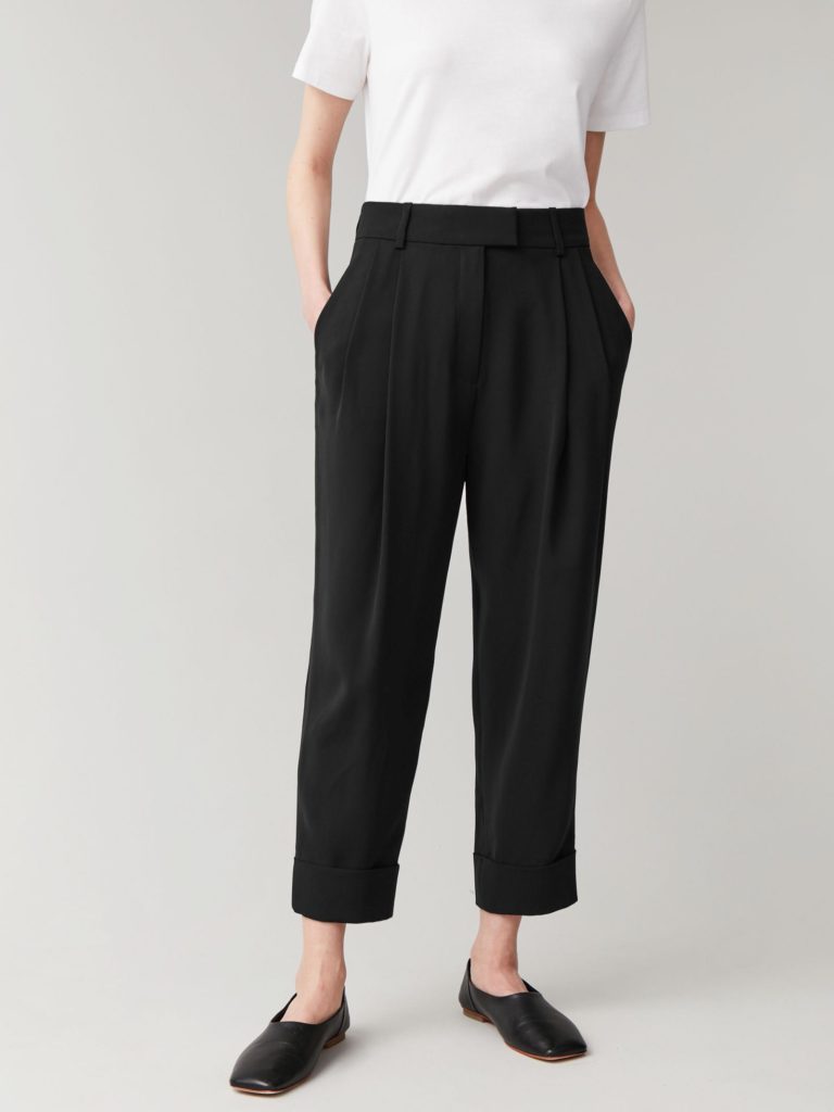 DROPPED CROTCH TROUSERS WITH PLEATS