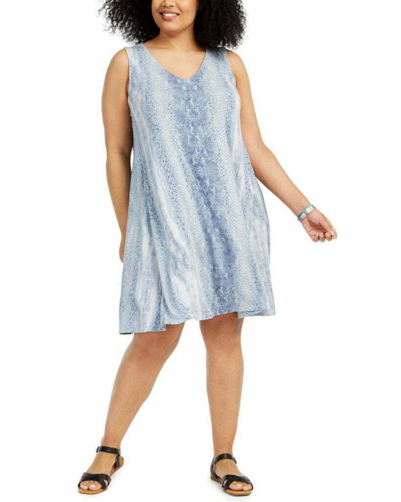 Plus Size Printed Swing Dress, Created For Macy's