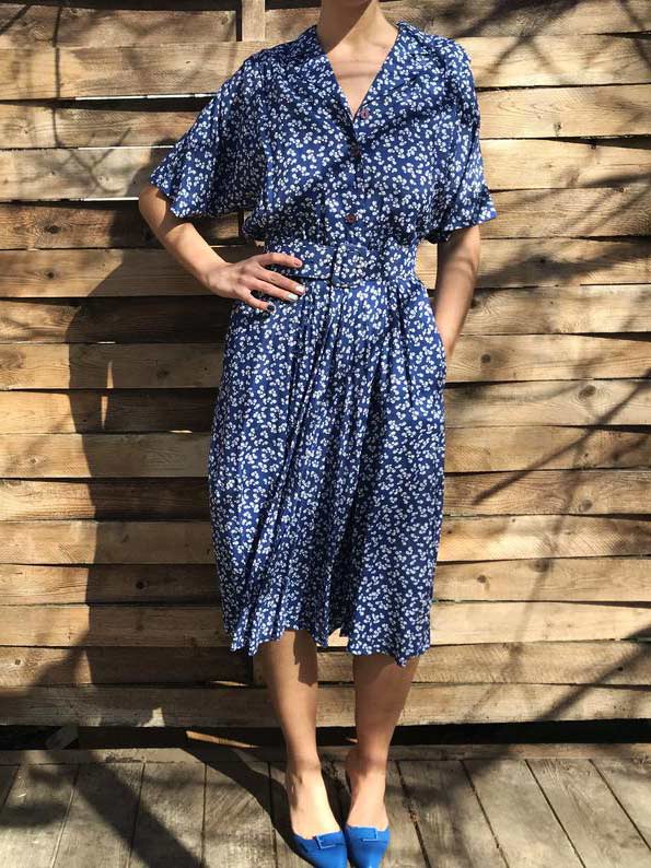40’s-style-blue-&-white-shirt-dress 40’s style blue & white shirt dress