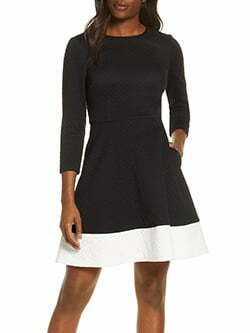 Textured Fit & Flare Dress