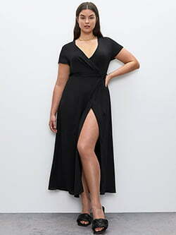 Slit Wrap Dress