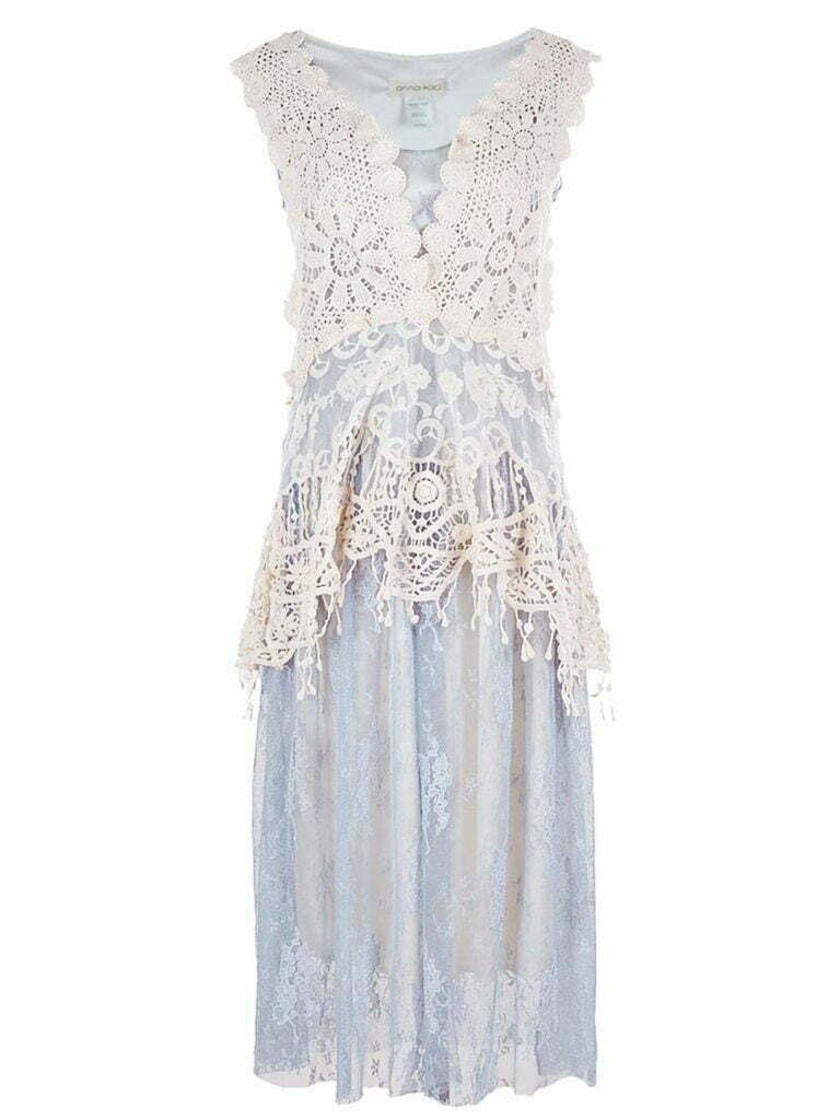 2 PCS Summer Womens Vintage Lace Gatsby 1920s Cocktail Dress with Crochet Vest