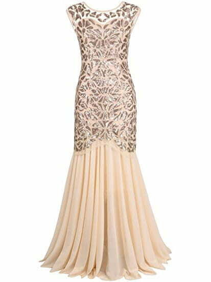 PrettyGuide Women 's 1920s Black Sequin Gatsby Maxi Long Evening Prom Dress