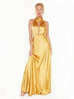 Big Entrance Satin Maxi Dress