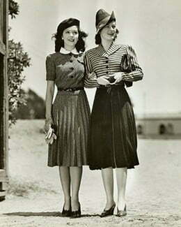 Two women with skirts