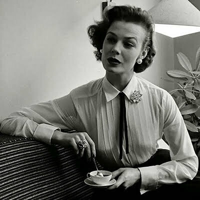 a woman with coffee