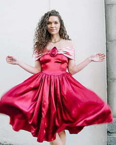 1980s off shoulder dress