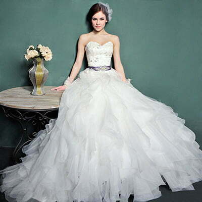 a white ball gown dress