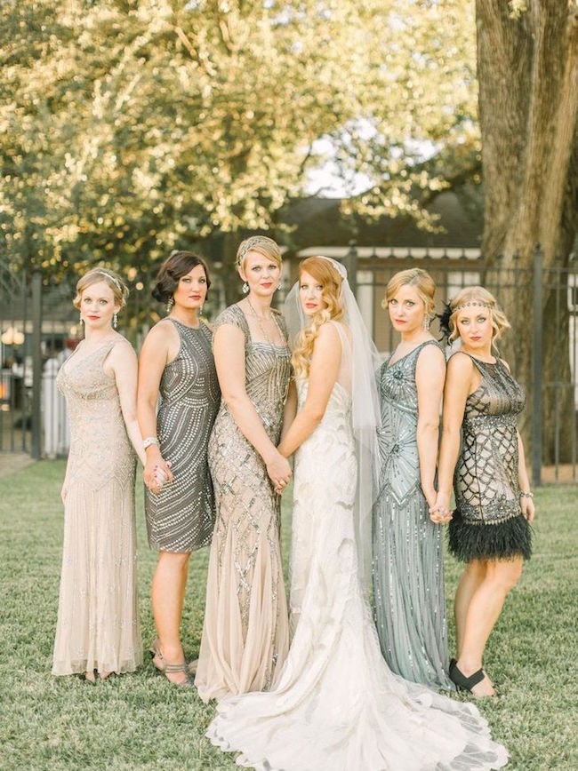 Roaring 20s Themed Wedding Plus Size Bridesmaid Dress