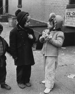 1940s girl and boys