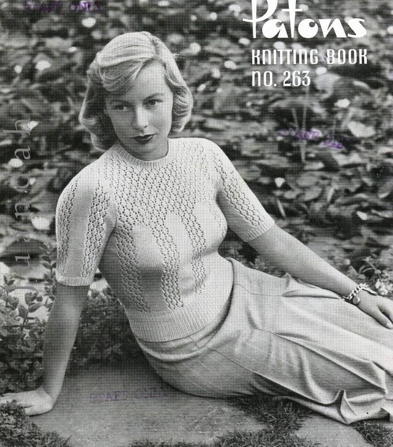 6 x instant download patterns for women's knits 1940s image 0