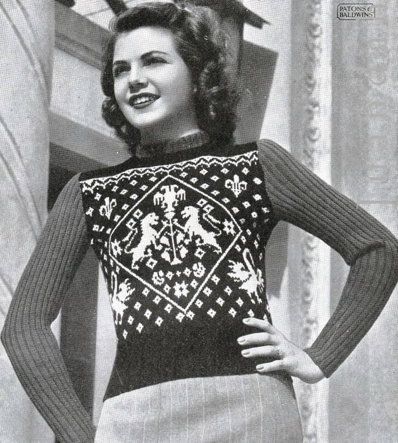 PDF Fair Isle book knitting patterns 10 x 1950s women's image 0