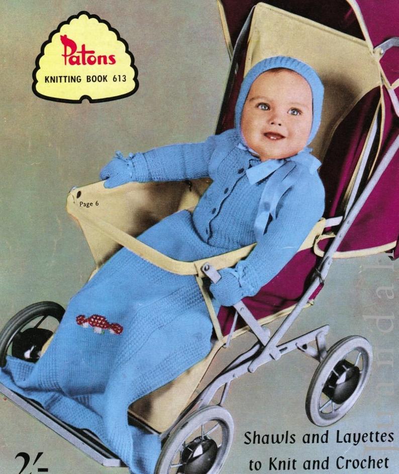 Book of baby layettes knit and crochet patterns vintage 50s image 0
