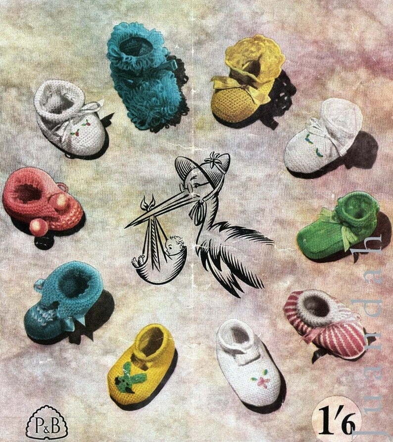 11 patterns for bootees complete book crochet and knitting image 0