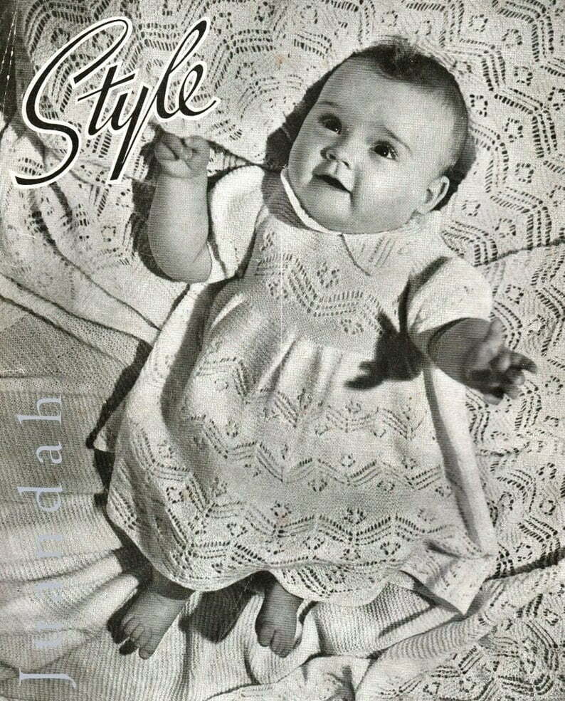 Book of rare vintage baby knits 17 PDF patterns 1940s image 0