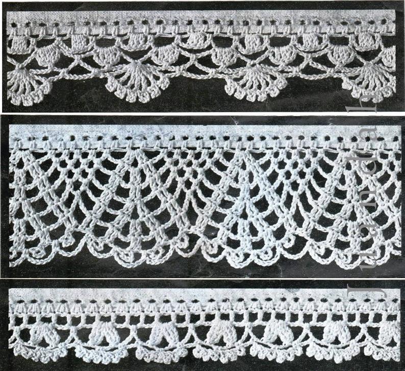 Entire book of vintage crochet edgings 1940s PDF patterns 47 image 0