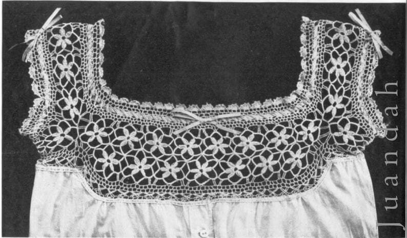 PDF antique crochet patterns corset and nightgown yokes image 0