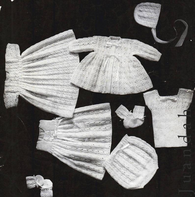 Vintage baby knits 1950s knitting patterns 6 PDF patterns image 0