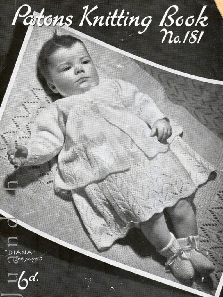 Complete book of 7 vintage baby knit patterns 1950s PDF image 0