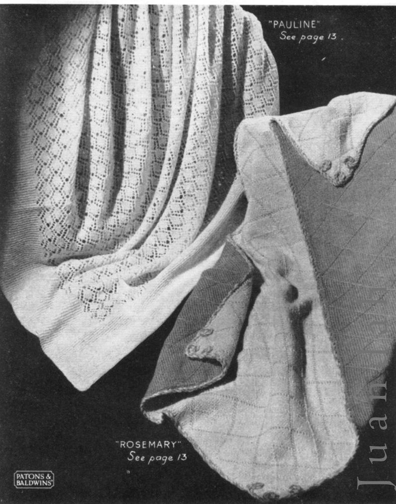8 vintage baby knit patterns 1950s PDF patterns 2 layettes image 0