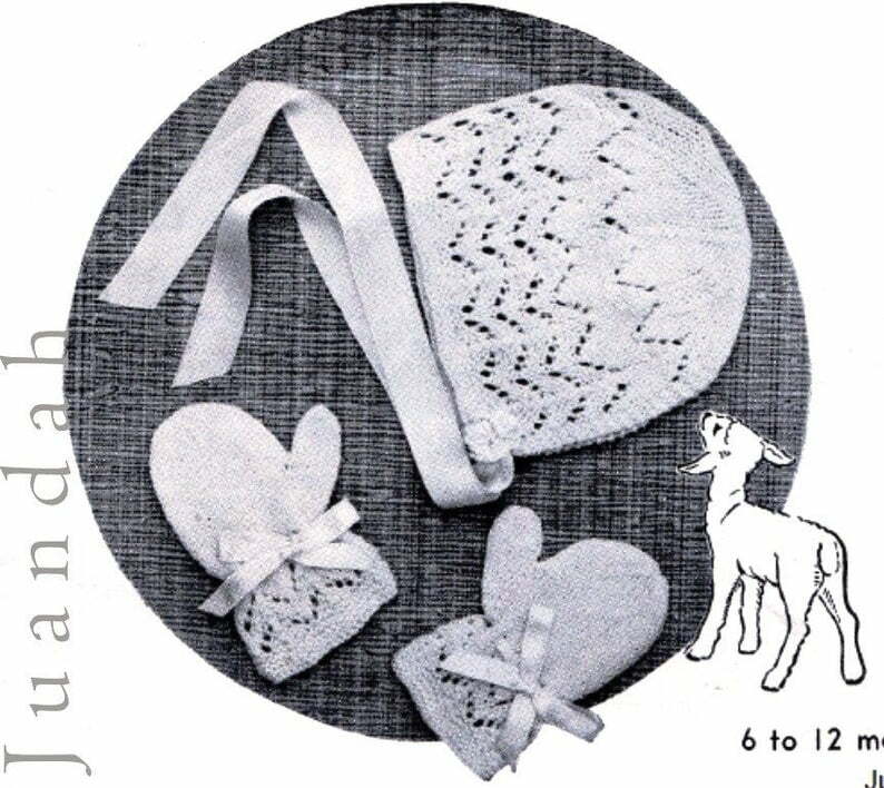 Book of baby knit accessories 17 patterns in all 4 bonnets image 0