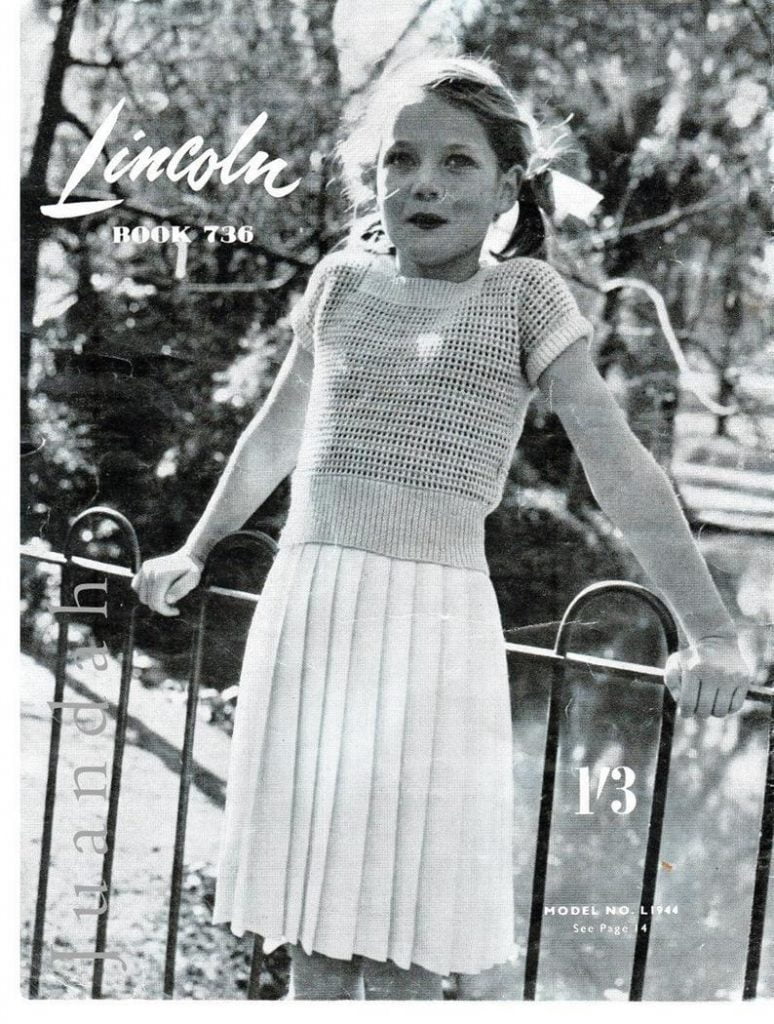 PDF book of vintage 1940s girls' knitting patterns image 0
