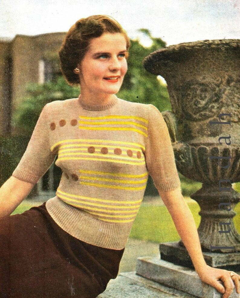 PDF vintage women's knits 7 x 1940s women's patterns image 0