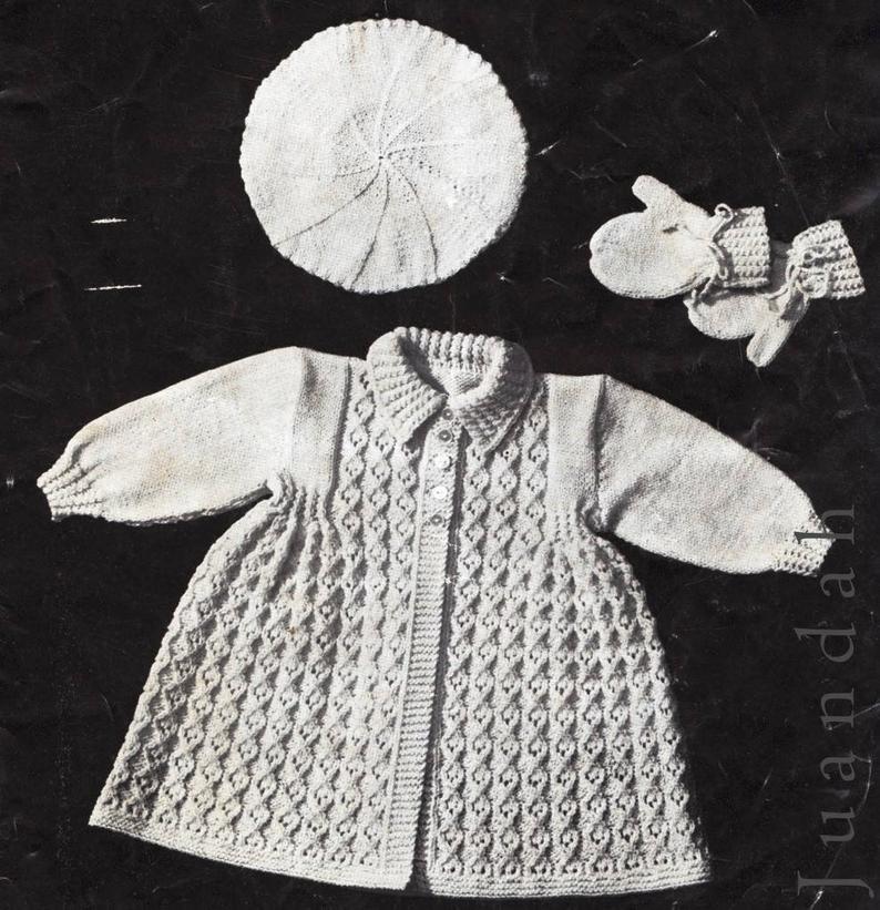 Vintage baby knits 1950s knitting patterns 5 PDF patterns image 0