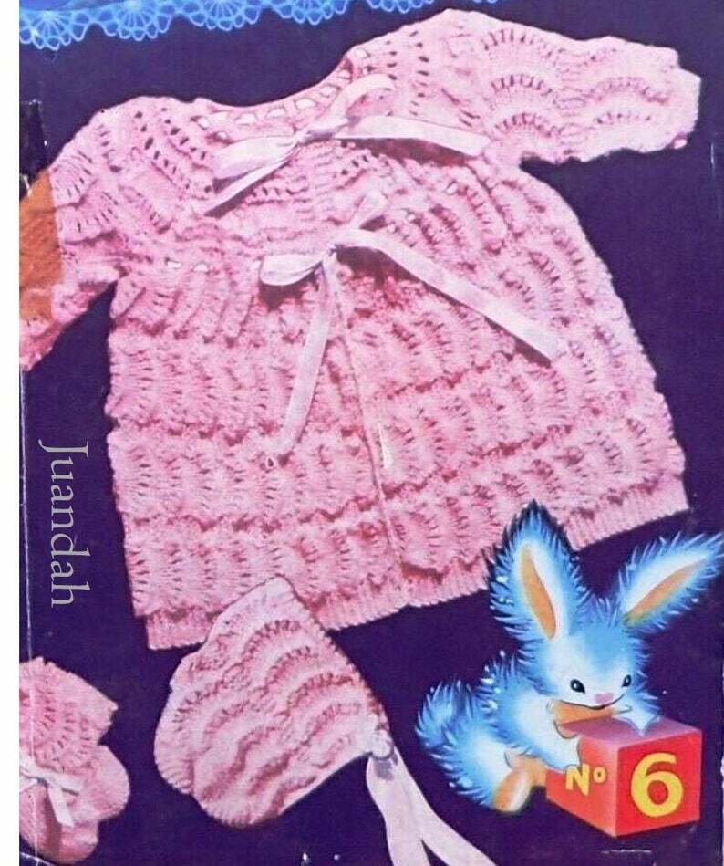 Rare book of 1930s baby knit patterns 10 designs baby sets image 0