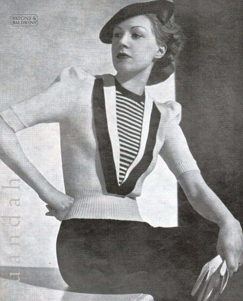 Antique knitting patterns 11 elegant  1930s PDF designs image 0