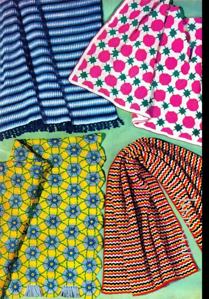 1950s crochet pattern book for afghans and pillows vintage image 0