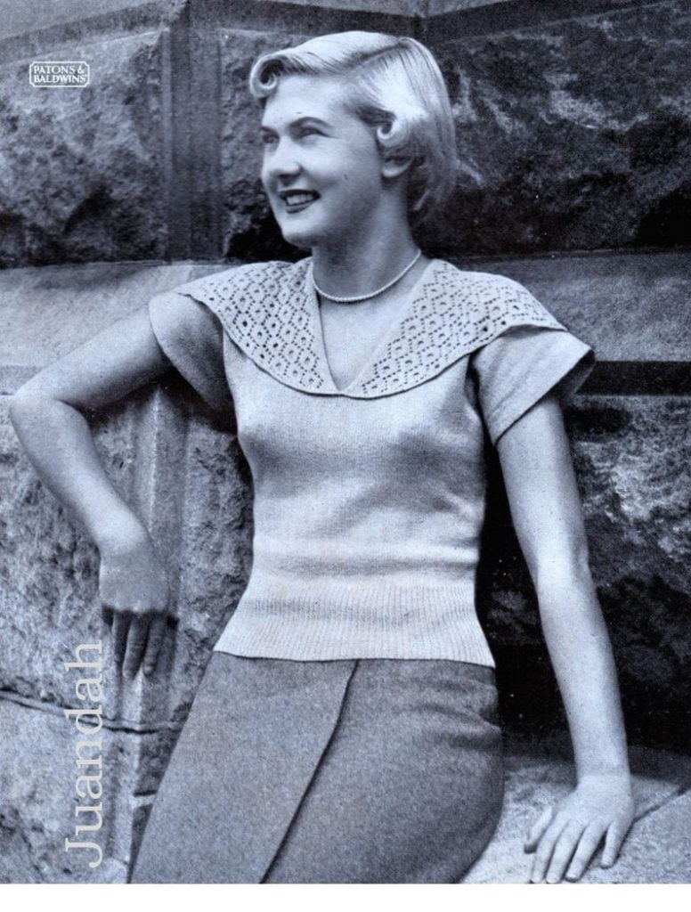 6x1950s knitting patterns in PDF summer tops lacy jumpers image 0
