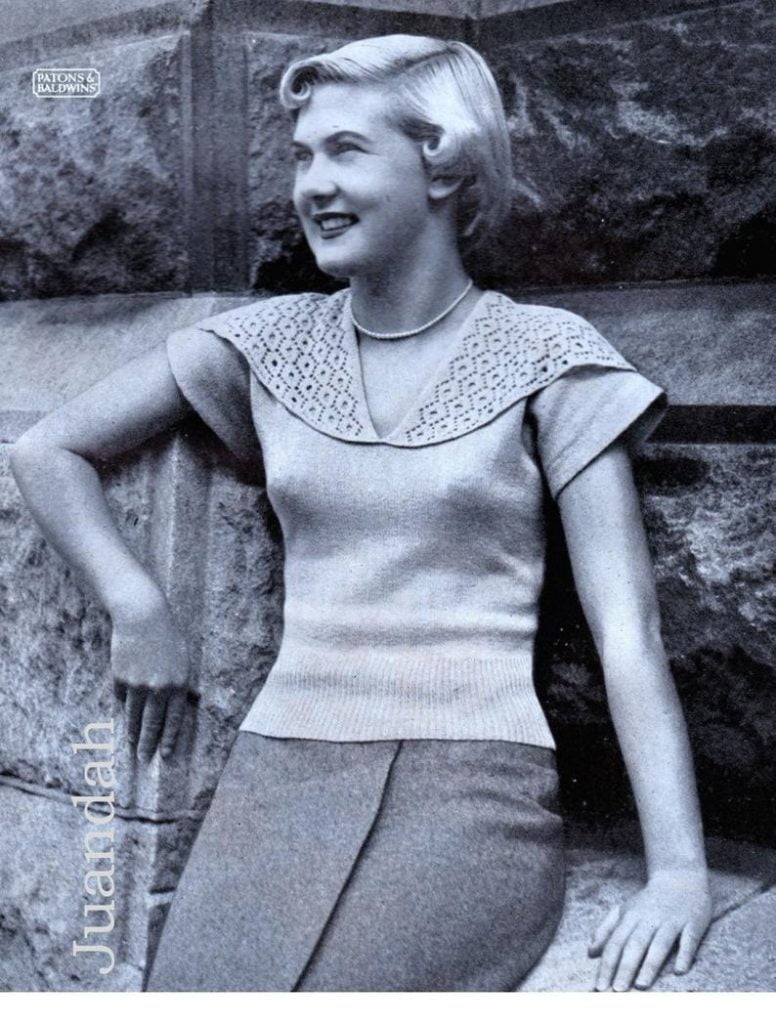 6x1950s knitting patterns in PDF summer tops lacy jumpers image 0