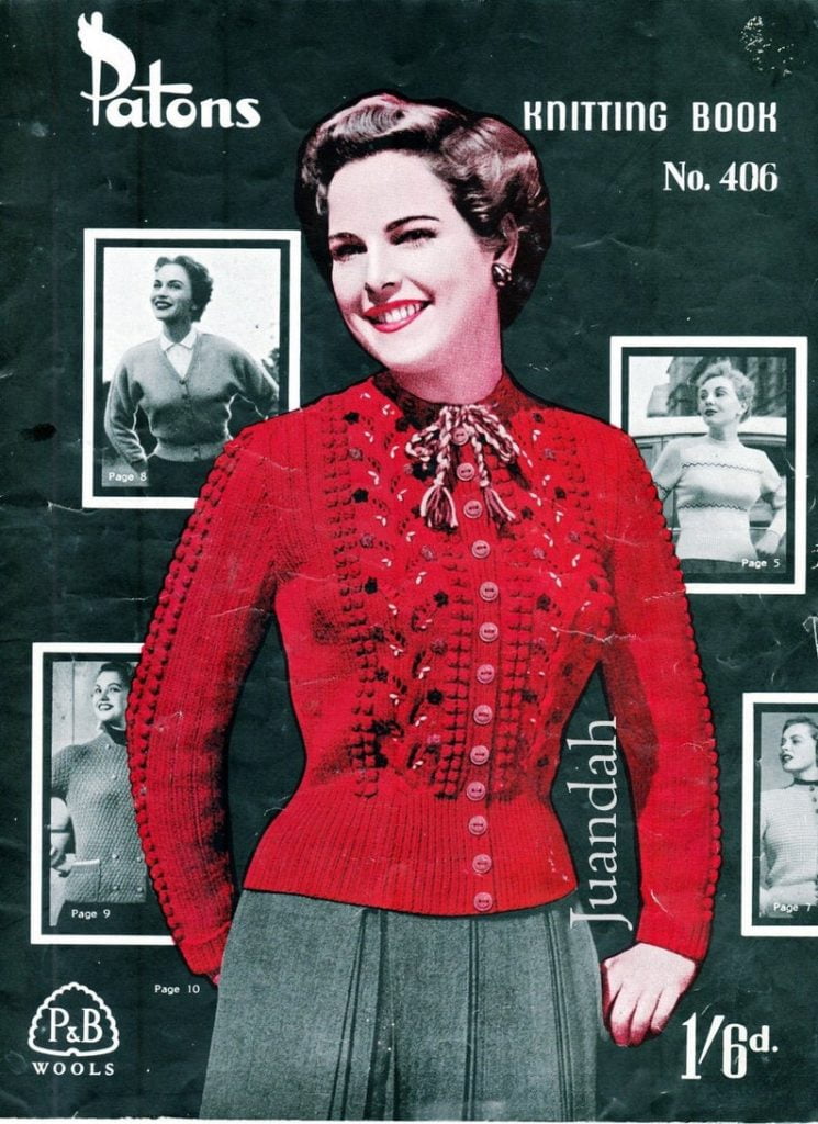 9 x vintage knitting patterns 1950s fashion women's image 0