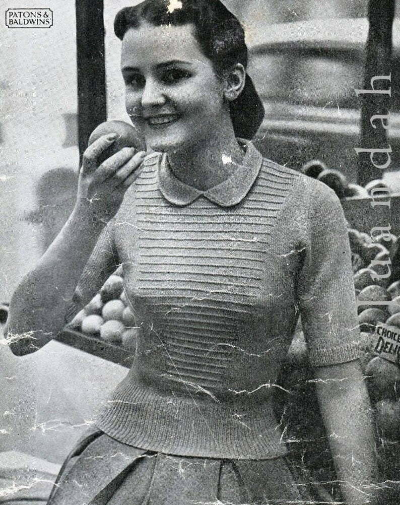 Complete book of 1940s women's knit patterns 7 patterns image 0