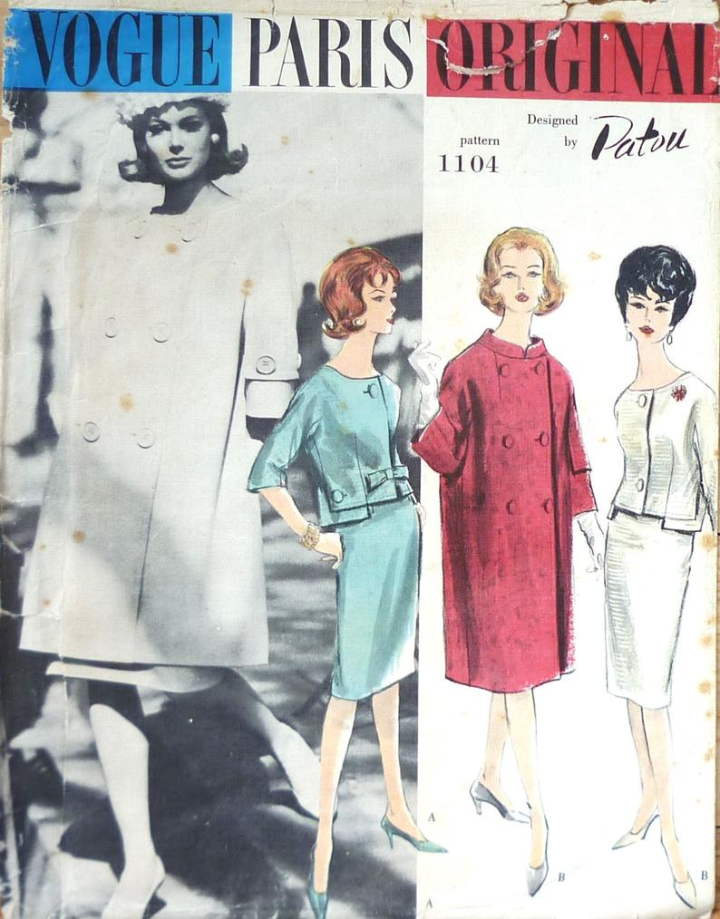 Vogue 1104 sewing pattern vintage rare Patou Vogue Paris image 0