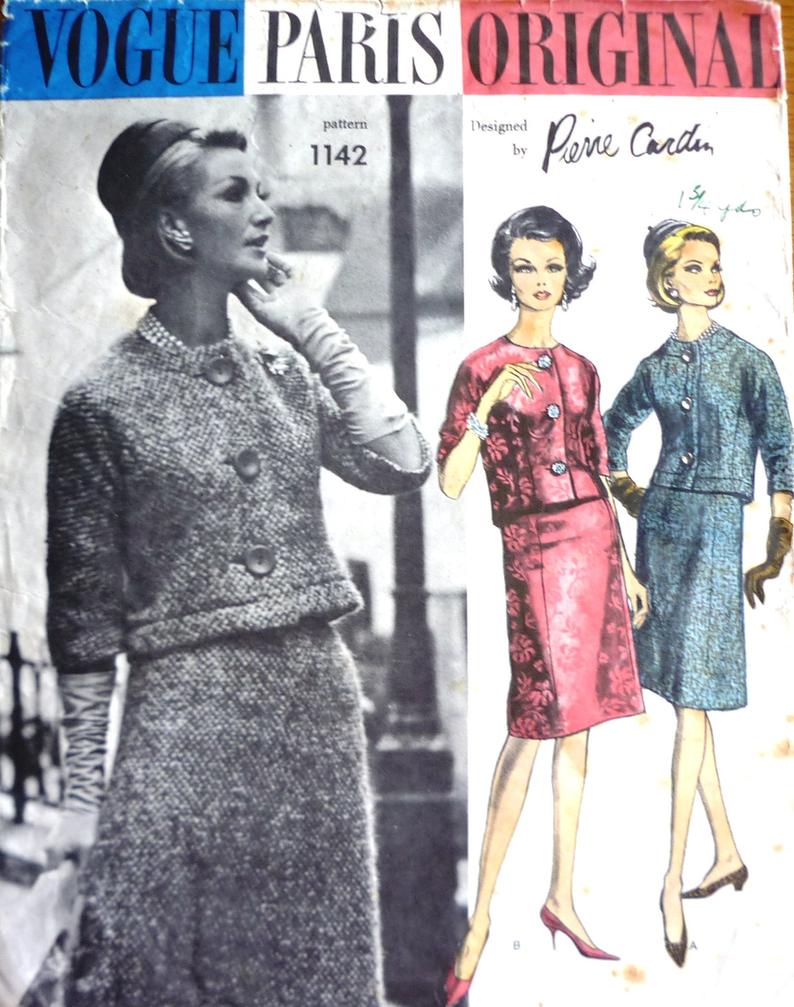 Vogue 1142 sewing pattern vintage 1960s Pierre Cardin Vogue image 0
