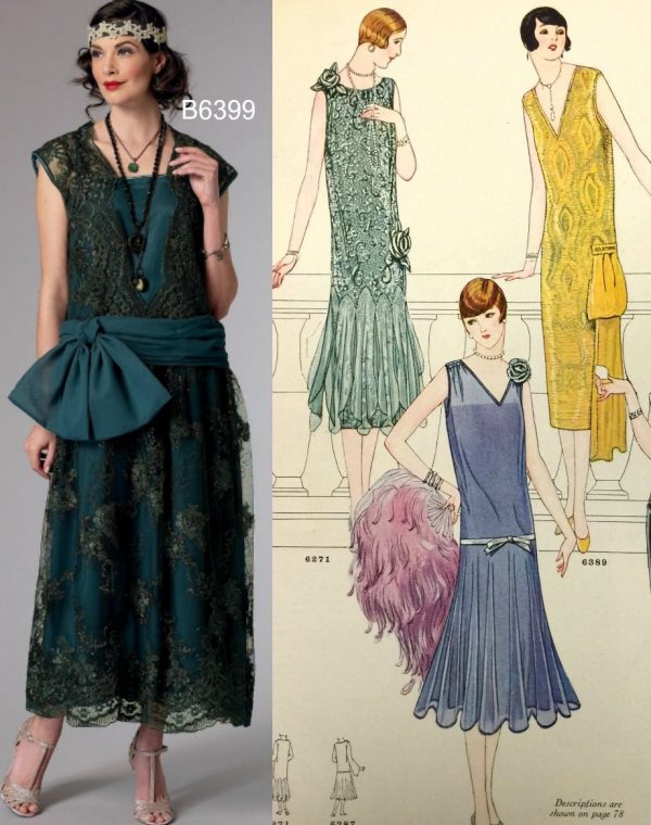 1920s Dress Sewing Pattern: Inspired from Downton Abbey - Vintage-Retro