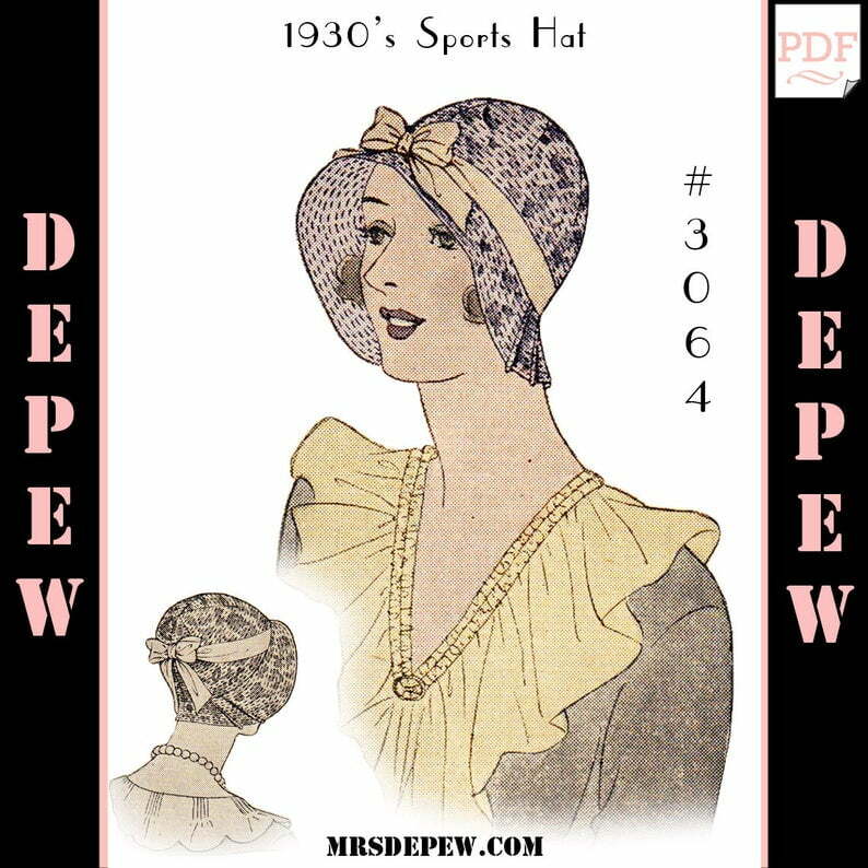 Vintage Sewing Pattern 1920's / 1930's Sports Hat image 0
