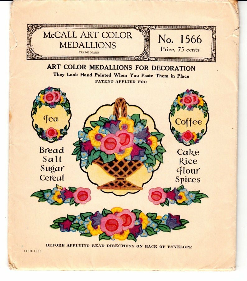 Original Vintage Pattern McCall 1566 1920's Floral Kitchen image 0