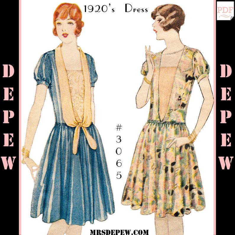 Vintage Sewing Pattern Ladies' 1920s  Short Sleeve Dress image 0