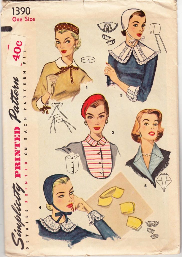 Original Vintage Sewing Pattern 1950's Ladies' Collar image 0