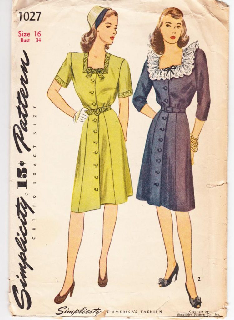 Vintage Sewing Pattern Simplicity 1027 Ladies' Dress image 0