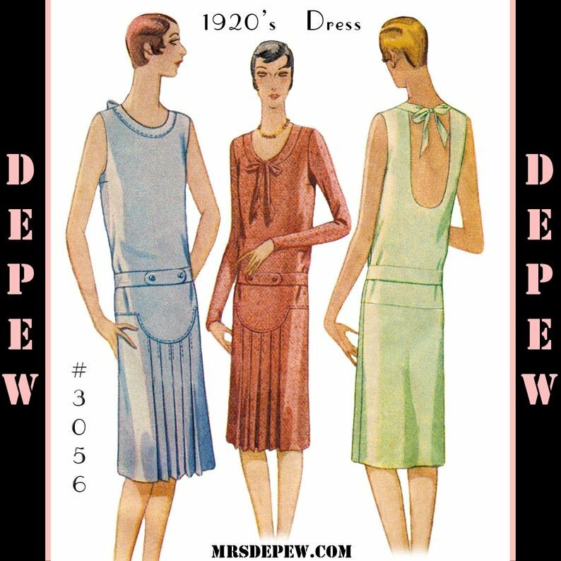 Vintage Sewing Pattern Ladies' 1920s Flapper Dress 3056 image 0