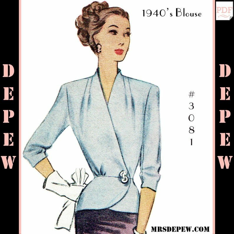 Vintage Sewing Pattern 1940's Ladies' Wrap Peplum image 0